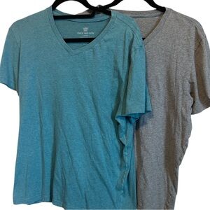 Mack Weldon Teal and Gray V-Neck Tees